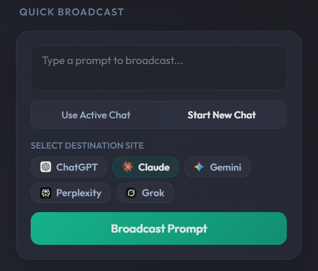 AI Hub Prompt Broadcasting UI